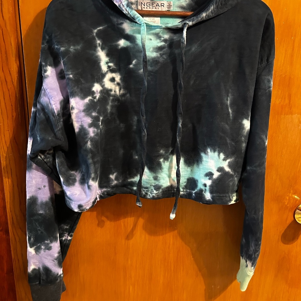 Ingear Multicolor Tie-Dye Crop Hoodie